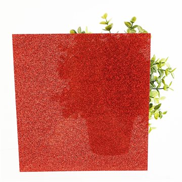 Rød glitter akryl - Cut (HD002) - 3 mm