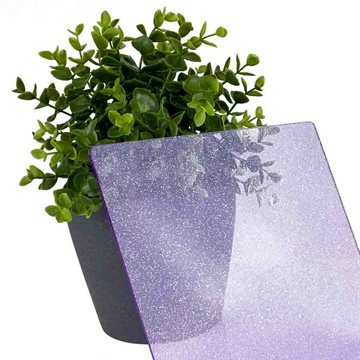 Lilla transparent glitter akryl 1220 x 2440 mm