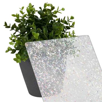 Sølvflekket gjennomsiktig glitter akryl - Tilskåret (ALDSLB100) - 3 mm