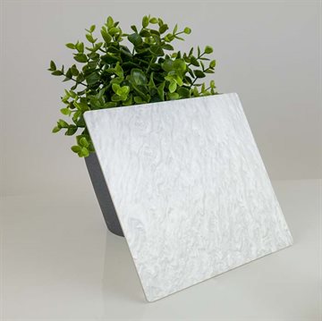 Hvit marmor akryl - Tilskjært (ALDSSW1) - 3 mm