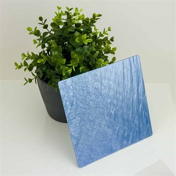 Himmelblå marmor akryl - Tilskjært (ALDSSW5) - 3 mm