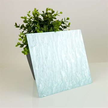 Lyseblå marmor akryl - Tilskjært (ALDSSW7) - 3 mm