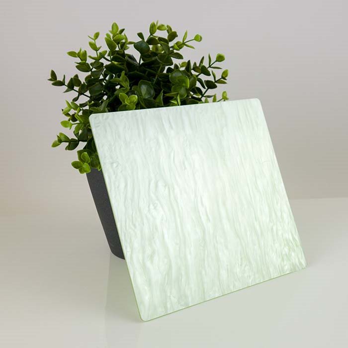 Lys grønn marmor akryl - Tilskjært (ALDSSW8) - 3 mm