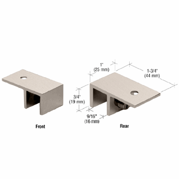 Beslag til stabilisering af toppen af glasvæg