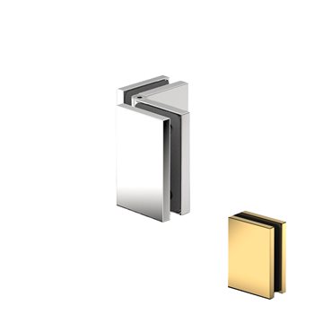 90 graders glass- / glassbrakett Blank krom - 2 stk