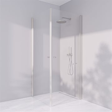 Dusjkabinett i standardmål - Prime PH22 - Matt sølv