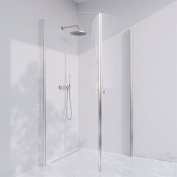 Dusjkabinett i standardmål - Prime PH44 - Glanset krom