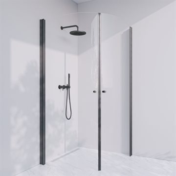 Dusjkabinett i standardmål - Prime PH44 - Matt svart