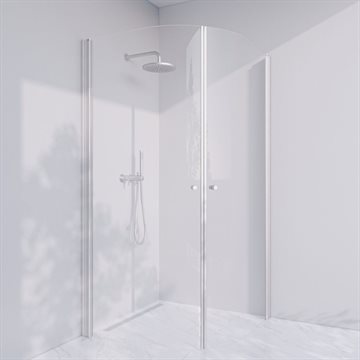 Dusjkabinett i standardmål - Prime PH44 - Matt sølv