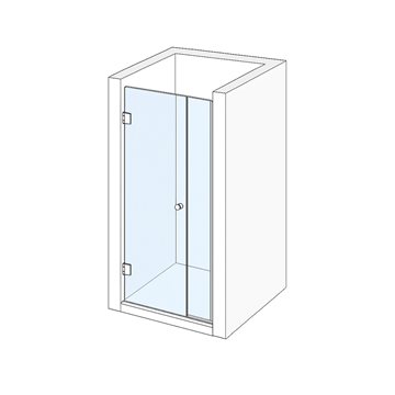 Dusjdør med glassvegg - IG Classic hengsler