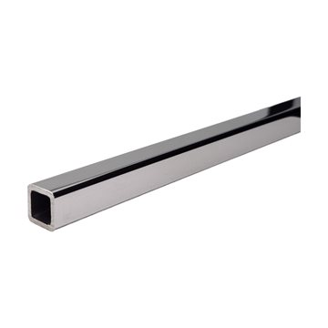 Stabiliseringsstang firkantet - 1250 mm - 15x15 mm - Glanset Krom