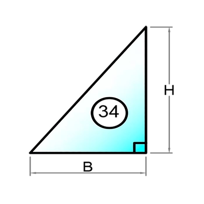 2 lags lavenergi termorude trekant med ret vinkel i venstre side - Model 33