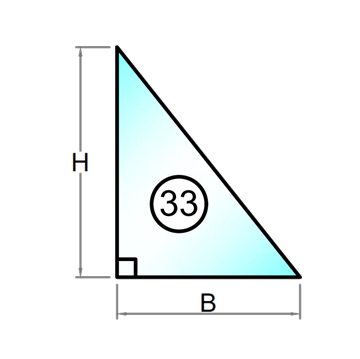3 lags lavenergi termorude trekant med ret vinkel i venstre side - Model 33