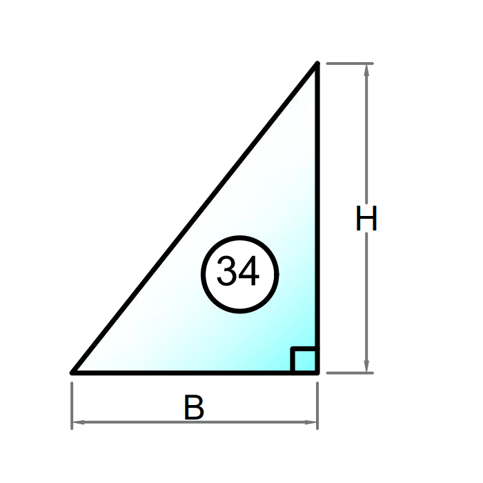 3-lags termorude - Retvinklet trekant