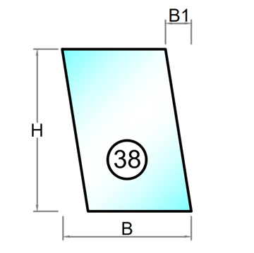 3 lags lavenergi termorude firkant med skrå top faldende mod venstre - Model 2