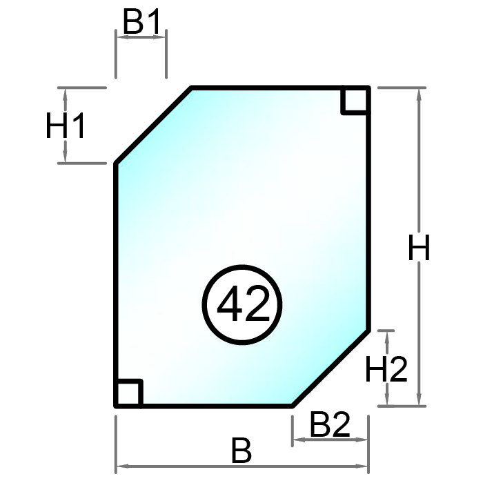 Herdet glass med polert kant - Figur 42