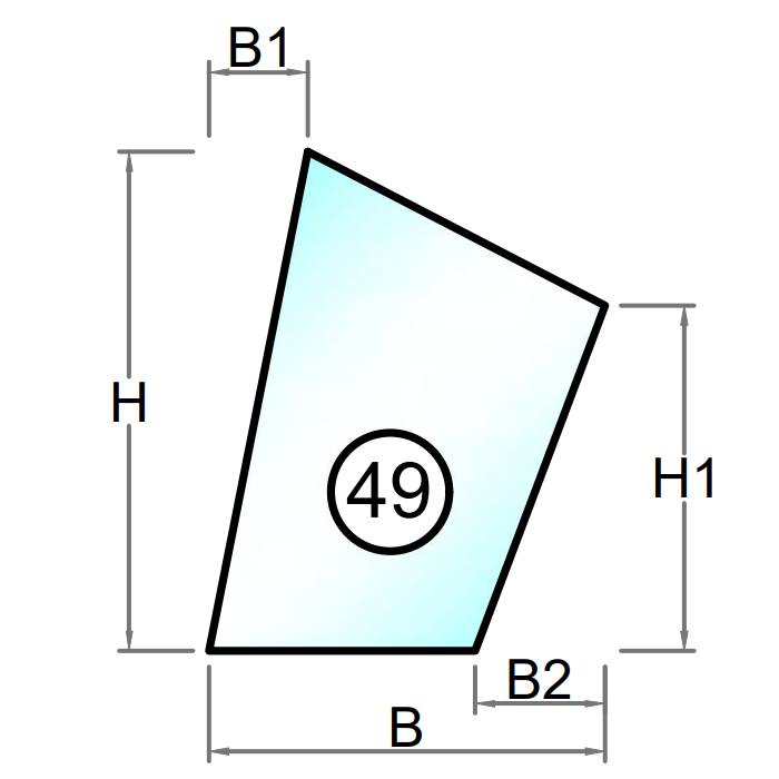 Herdet glass med polert kant - Figur 49