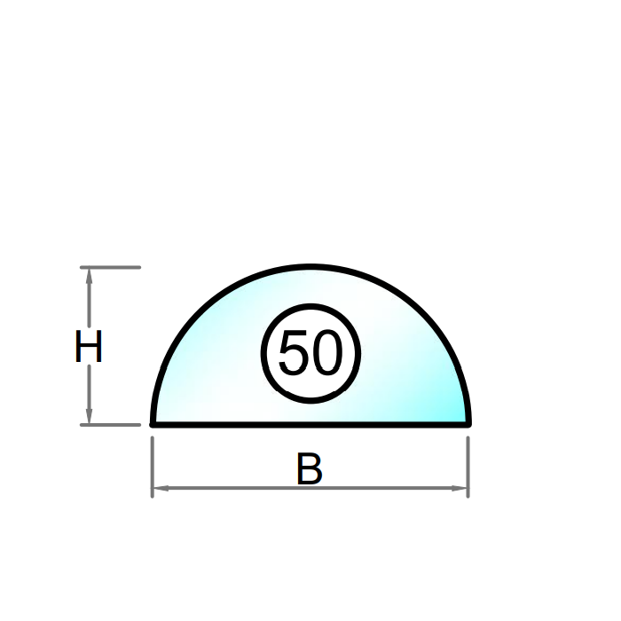 3 lags lavenergi termorude halvcirkel - Model 50