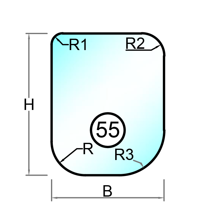 Herdet råglass med polert kant - Figur 55