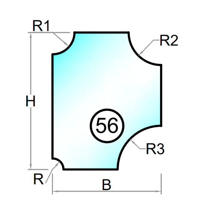 Herdet glass med polert kant - Figur 56