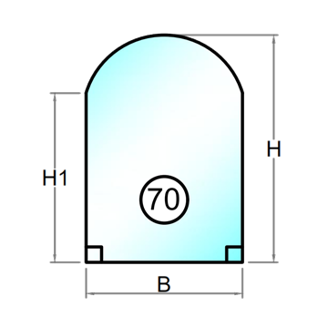 Herdet glass med polert kant - Figur 70