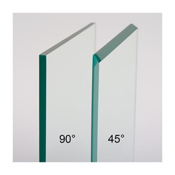 45 graders polering av glass i 8 mm tykkelse - Pris pr meter