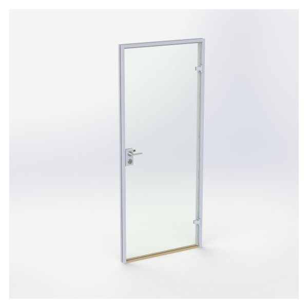 Glassdør - Matt sølv