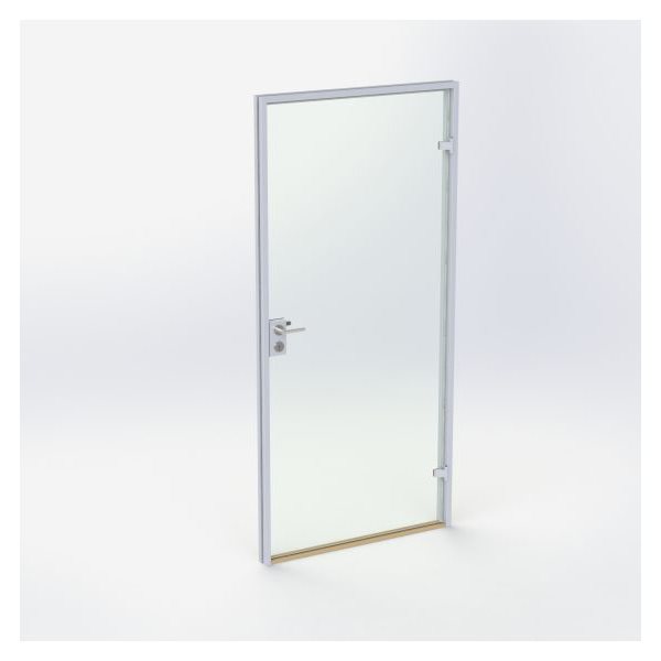 Glassdør - Matt sølv - M10: 990 x 2090 mm