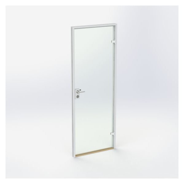 Glassdør - Hvit - M8: 790 x 2090 mm