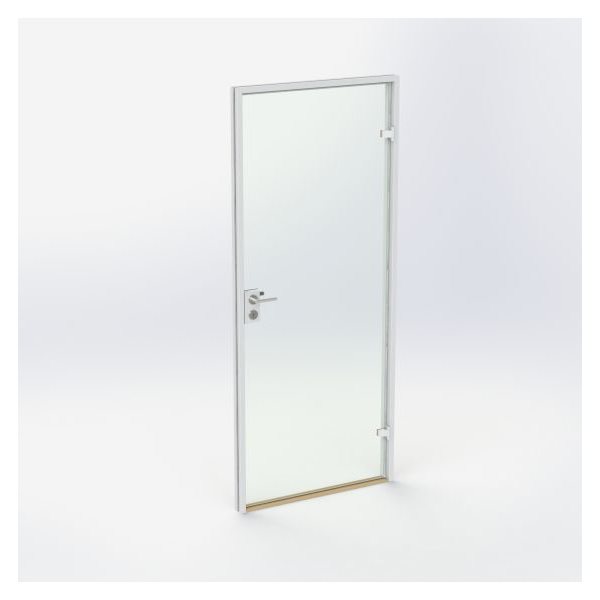 Glassdør - Hvit - M9: 890 x 2090 mm