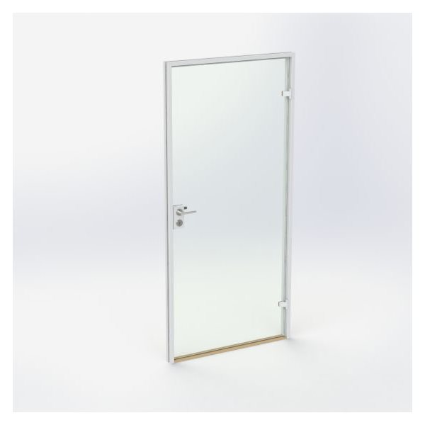 Glassdør - Hvit - M10: 990 x 2090 mm