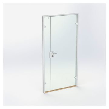 Dobbel glassdør - Hvit - M11: 1090 x 2090 mm - (1 aktiv 1 passiv)