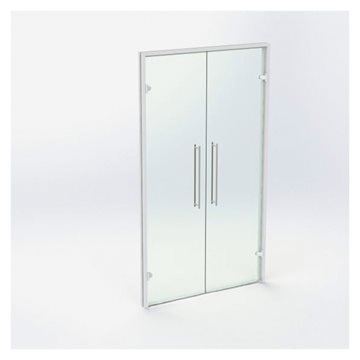 Dobbel glassdør - Hvit - M12: 1190 x 2090 mm (2 aktive)