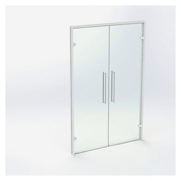 Dobbel glassdør - Hvit - M14: 1390 x 2090 mm (2 aktive)