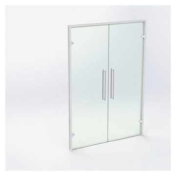 Dobbel glassdør - Hvit - M15: 1490 x 2090 mm (2 aktive)