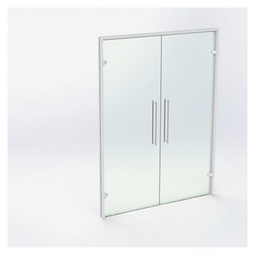 Dobbel glassdør - Hvit - M16: 1590 x 2090 mm (2 aktive)