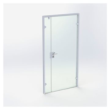 Dobbel glassdør - Matt Sølv - M11: 1090 x 2090 mm - (1 aktiv 1 passiv)