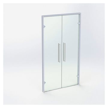 Dobbel glassdør - Matt sølv - M12: 1190 x 2090 mm - (2 aktiv)