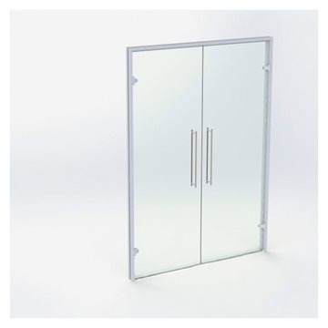 Dobbel glassdør - Matt sølv - M15: 1490 x 2090 mm - (2 aktiv)