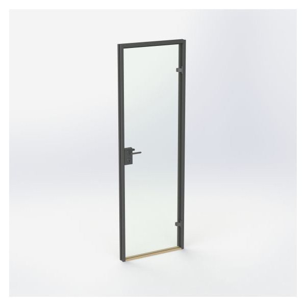 Glassdør - Matt Svart - M7: 690 x 2090 mm