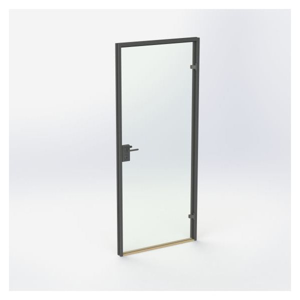 Glassdør - Matt Svart - M9: 890 x 2090 mm