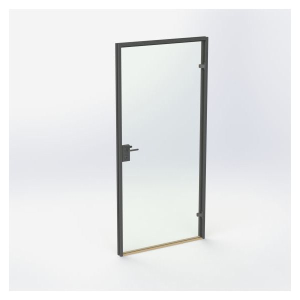 Glassdør - Matt Svart - M10: 990 x 2090 mm