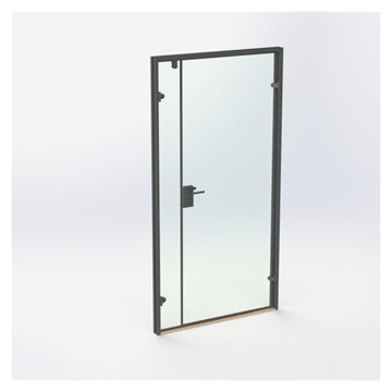 Dobbel glassdør - Matt svart kantprofil - M11: 1090 x 2090 mm - (1 aktiv 1 passiv)