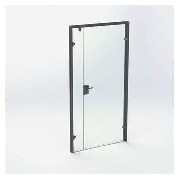 Dobbel glassdør - Matt Svart - M11: 1090 x 2090 mm - (1 aktiv 1 passiv)