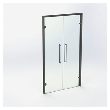 Dobbel glassdør - Matt sort - M12: 1190 x 2090 mm - (2 aktiv)
