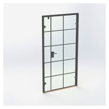 New Yorker dobbel glassdør - Matt Svart - M11: 1090 x 2090 mm - (1 aktiv 1 passiv)
