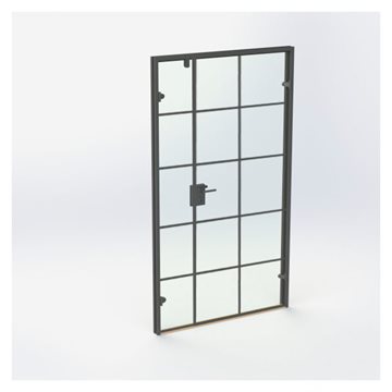 New Yorker dobbel glassdør - Matt Svart - M12: 1190 x 2090 mm - (1 aktiv 1 passiv)