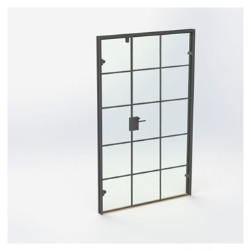 New Yorker dobbel glassdør - Matt Svart - M13: 1290 x 2090 mm - (1 aktiv 1 passiv)