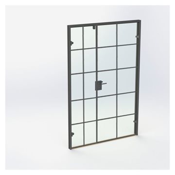 New Yorker dobbel glassdør - Matt Svart - M14: 1390 x 2090 mm - (1 aktiv 1 passiv)