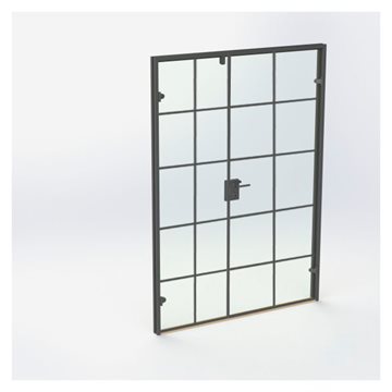 New Yorker dobbel glassdør - Matt Svart - M15: 1490 x 2090 mm - (1 aktiv 1 passiv)